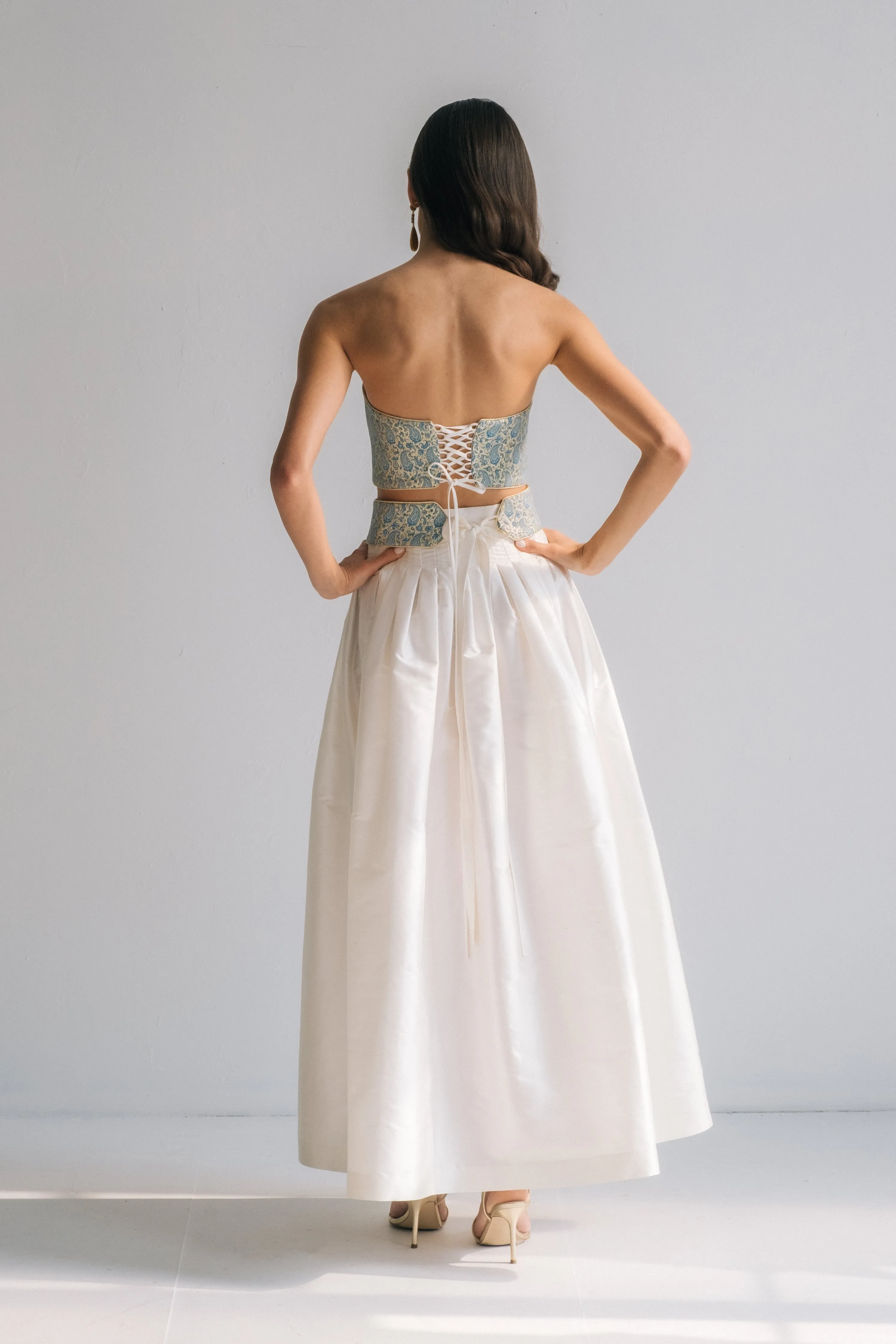 Raw Silk Taffeta Yass Skirt - Off White