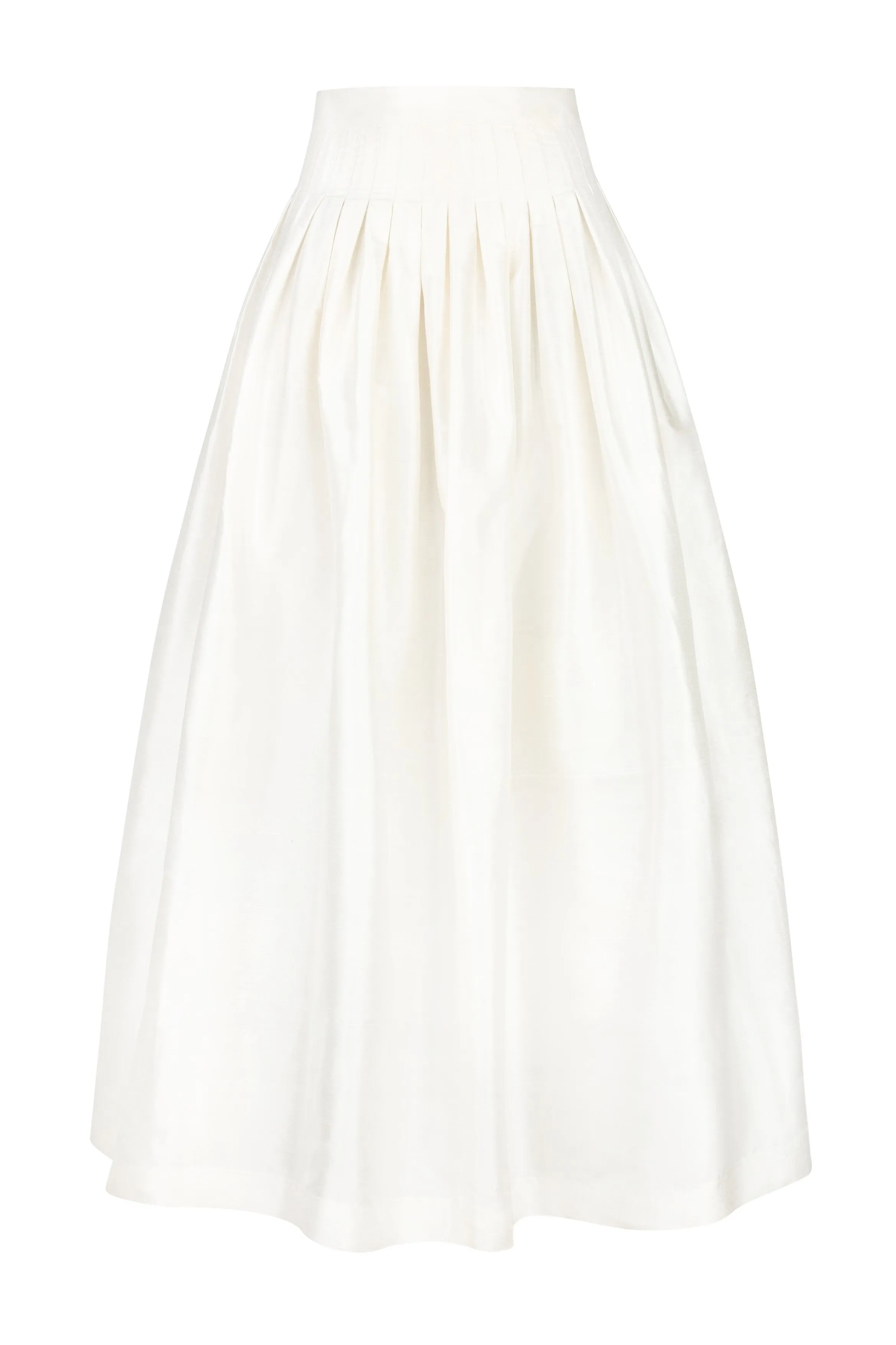 Raw Silk Taffeta Yass Skirt - Off White