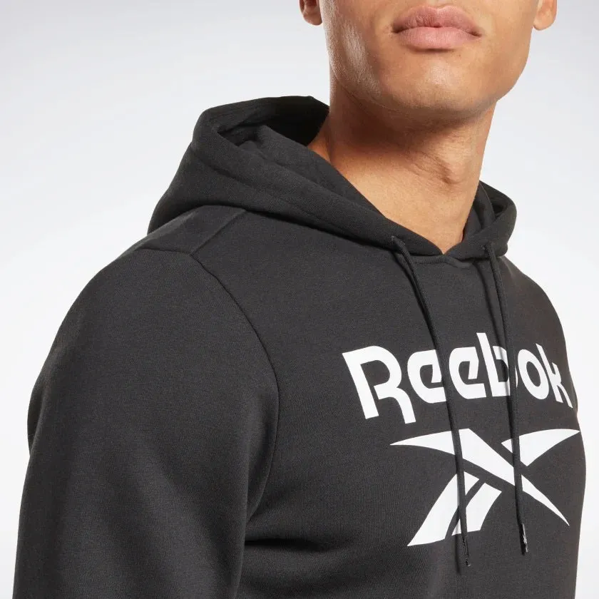 Reebok Identity Fleece Stacked Logo Pullover Hoodie Black