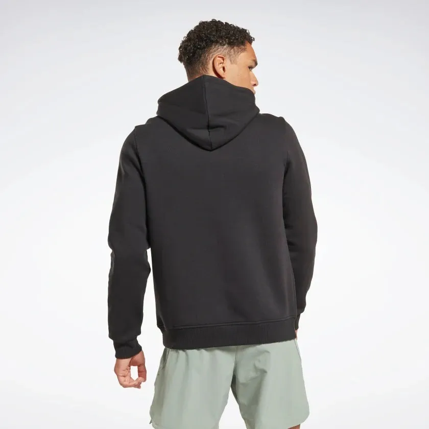 Reebok Identity Fleece Stacked Logo Pullover Hoodie Black