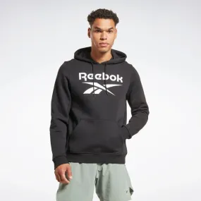 Reebok Identity Fleece Stacked Logo Pullover Hoodie Black