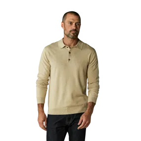 Robles Knit Long Sleeve Polo - Oatmeal