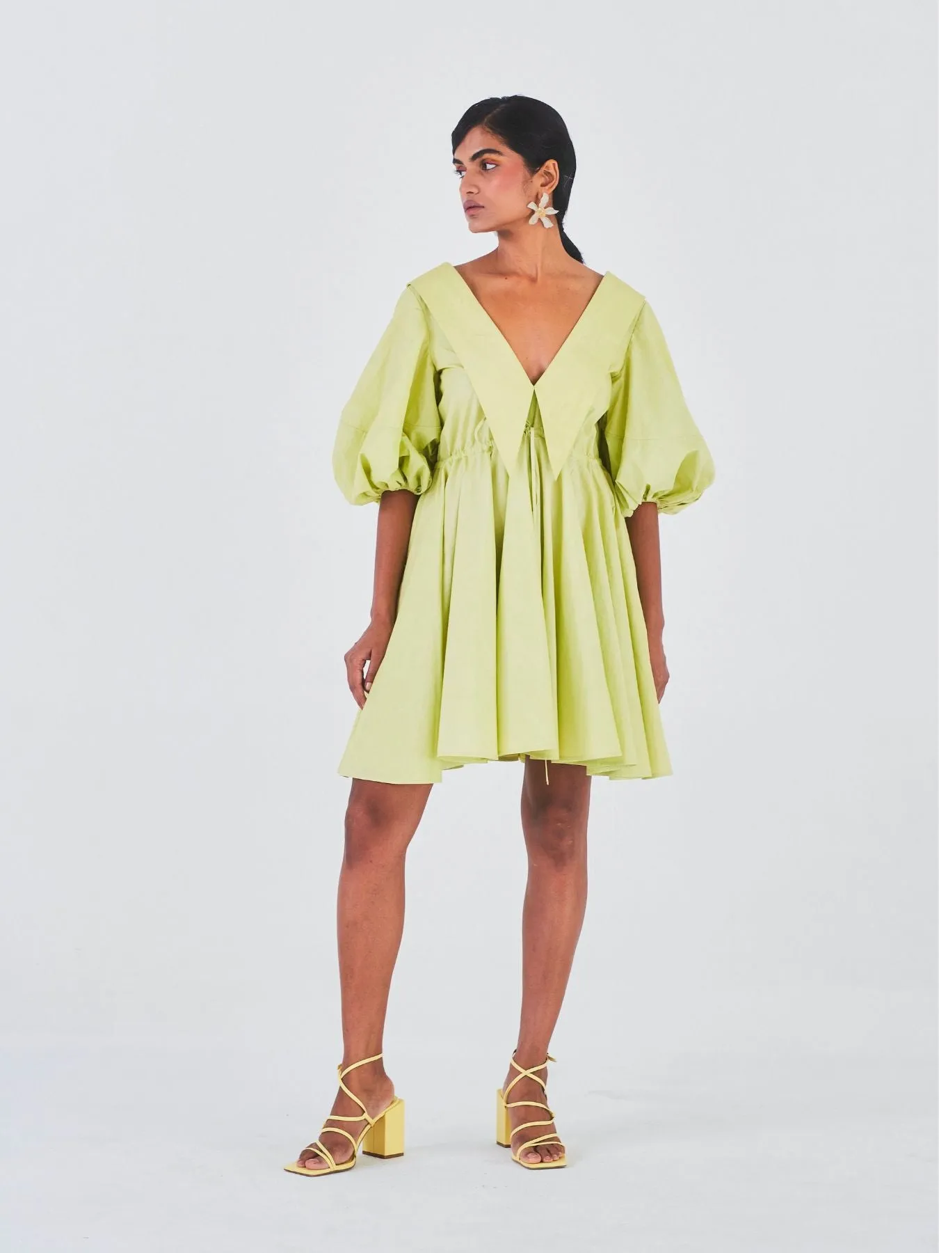 Sada Bahar Dress, Lime Green