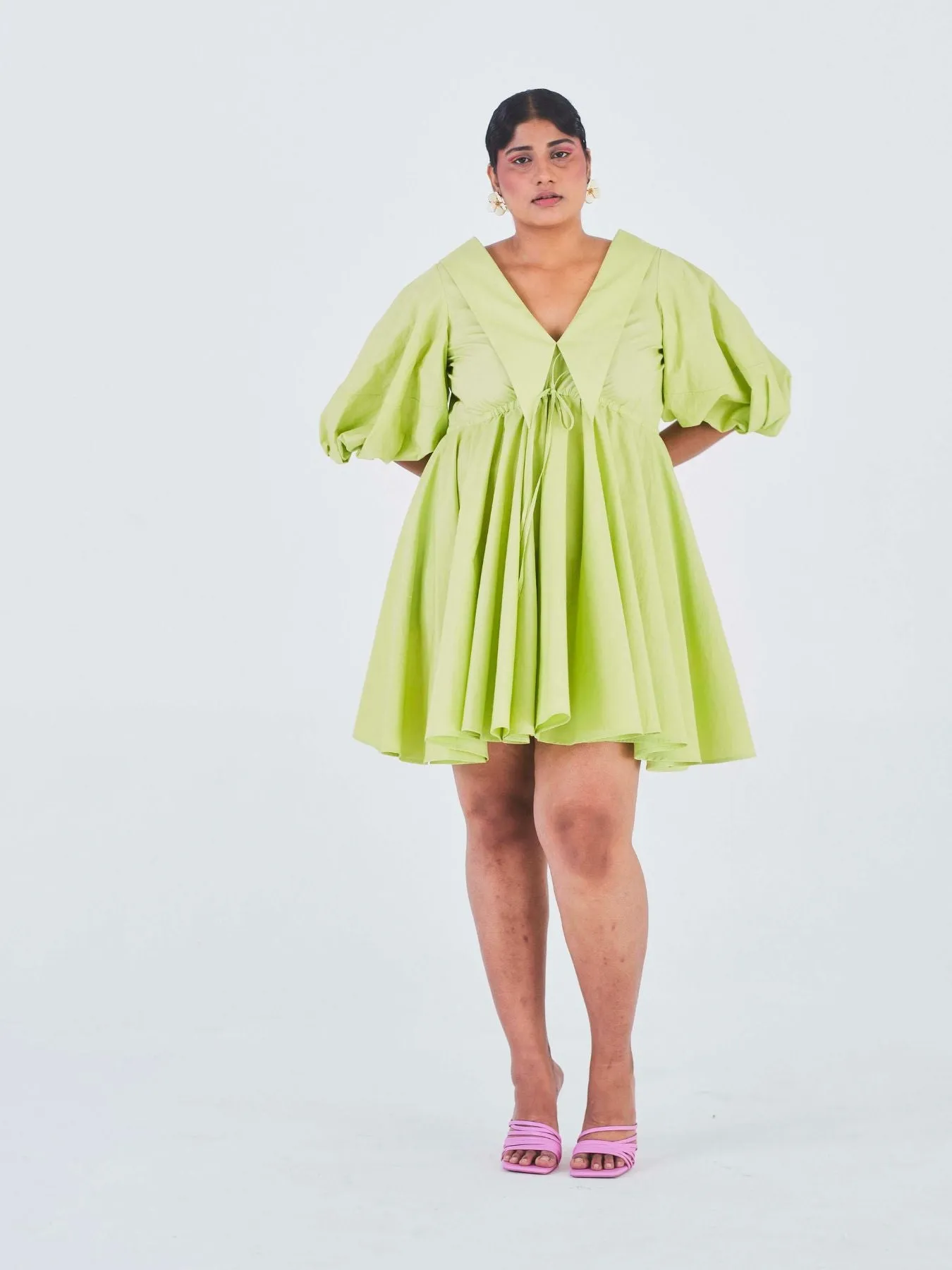 Sada Bahar Dress, Lime Green