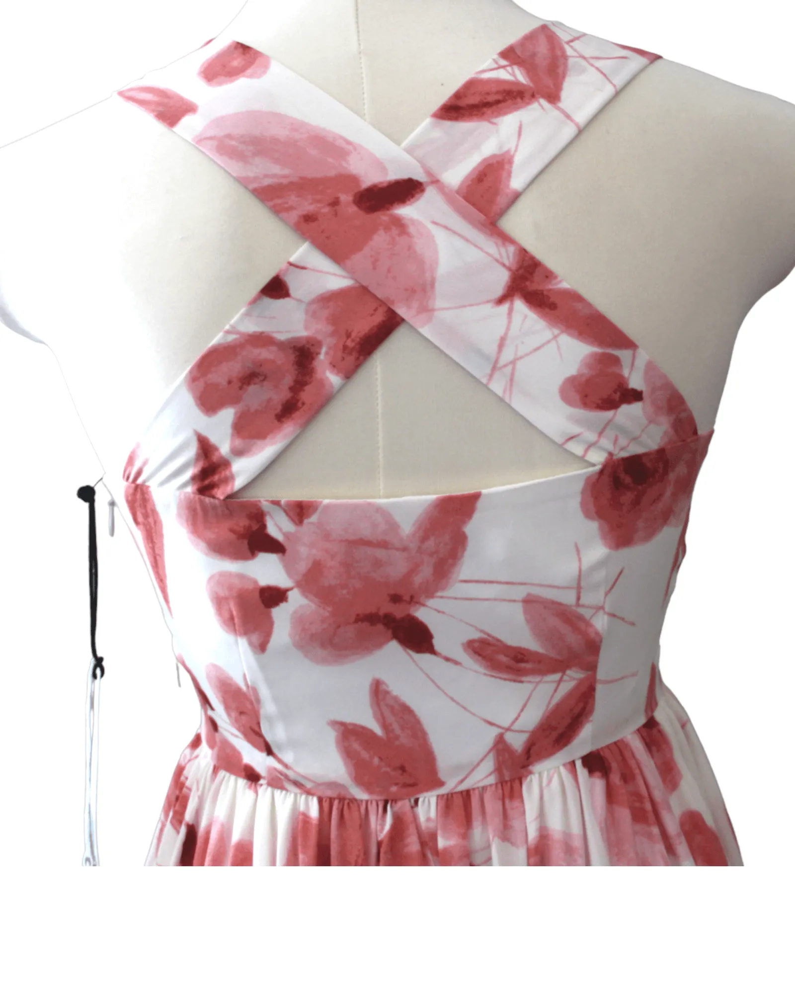 Soft Autumn Floral Print Cross-Back Dress