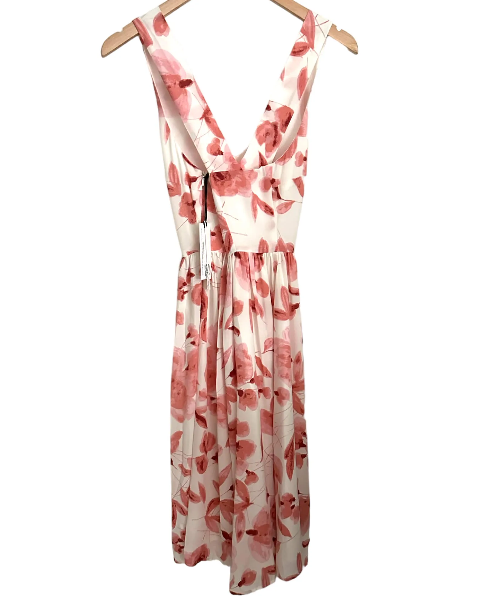 Soft Autumn Floral Print Cross-Back Dress