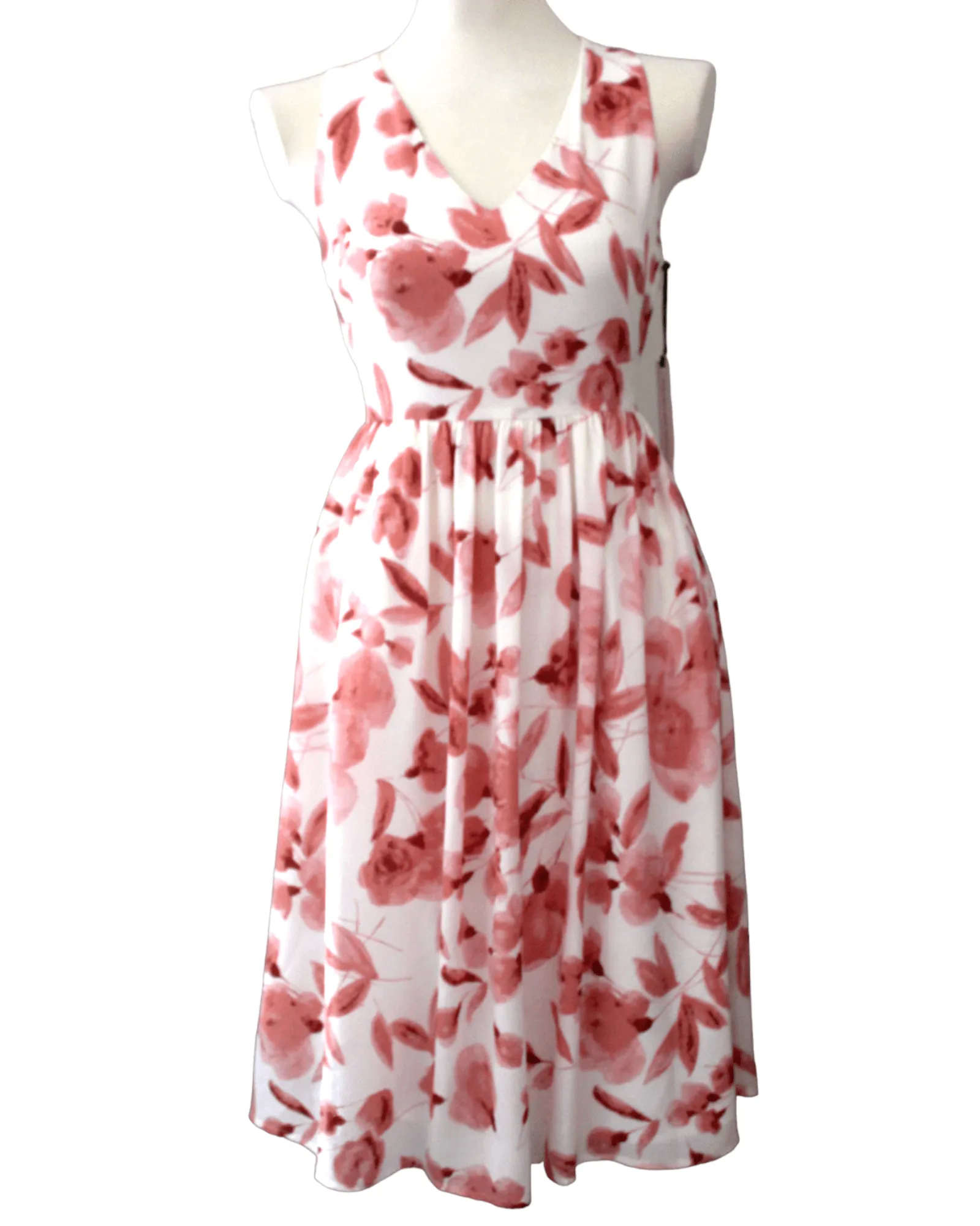 Soft Autumn Floral Print Cross-Back Dress
