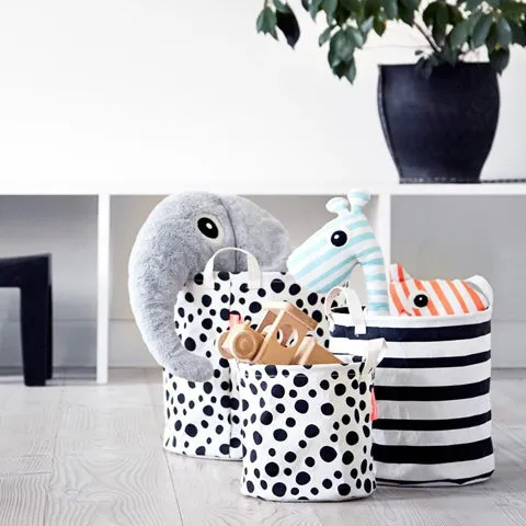 Soft Storage Basket Black and White (Set of 2) - Clearance