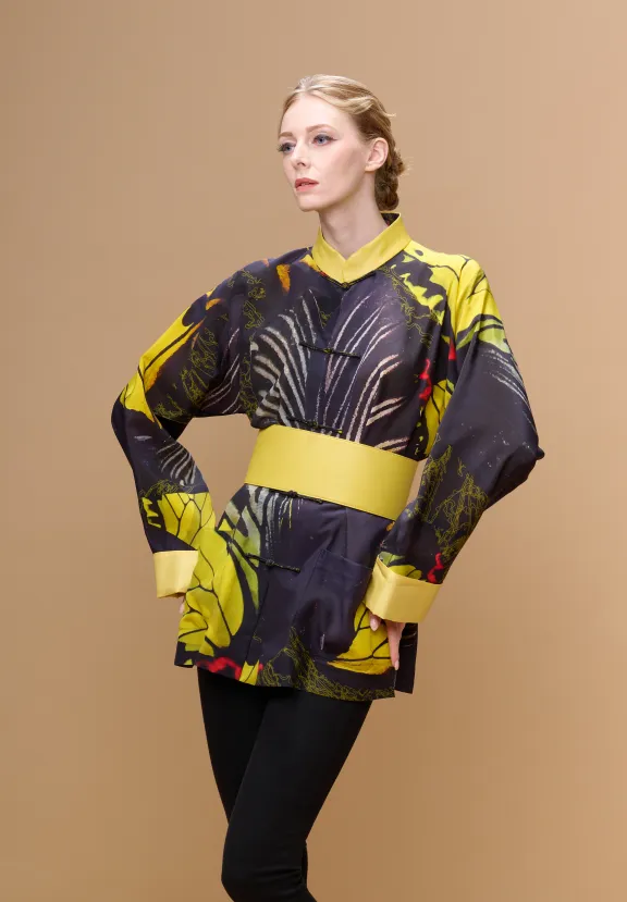 SPARKLE BY KAREN CHAN x Fung Yuen Butterfly Reserve【GOLDEN BIRDWING】100% Silk Tang Jacket / Kung Fu Jacket (金裳鳳蝶)