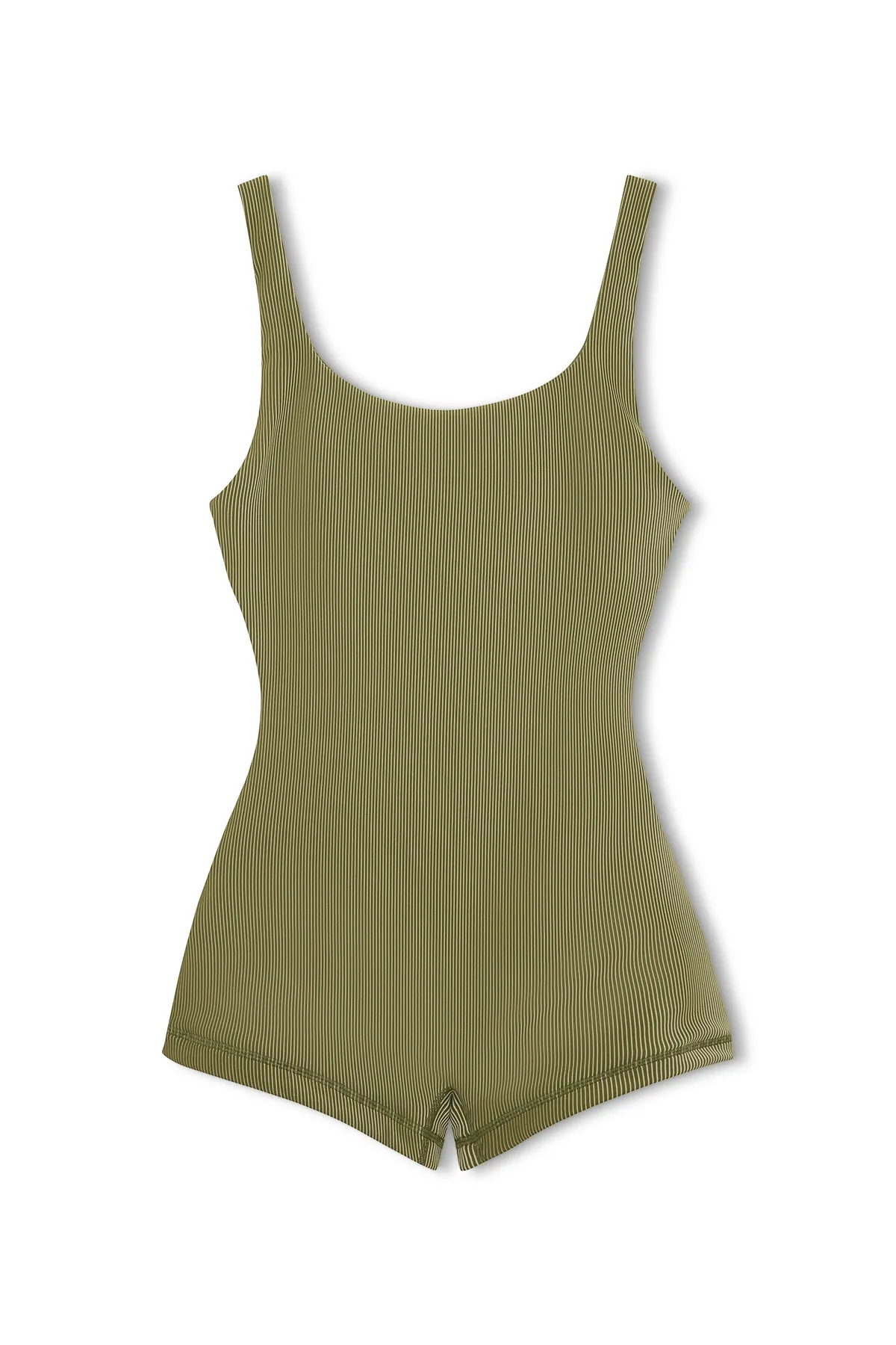 Stripe Rib Bodysuit - Olive