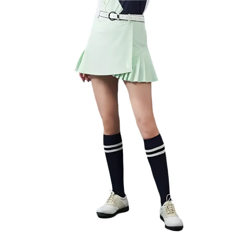 SVG Light Green Patchwork Pleated Skirt Sports Short Skirt