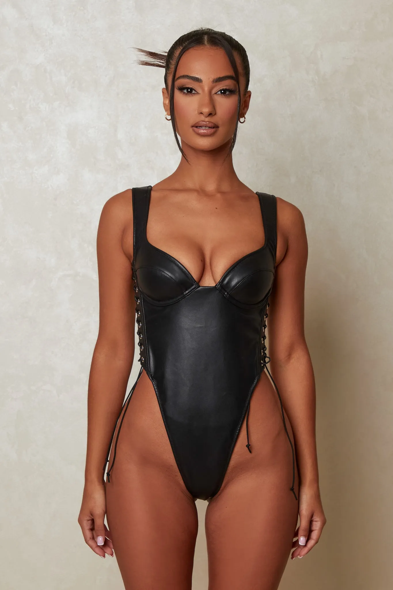 The Laced Bodysuit - Black