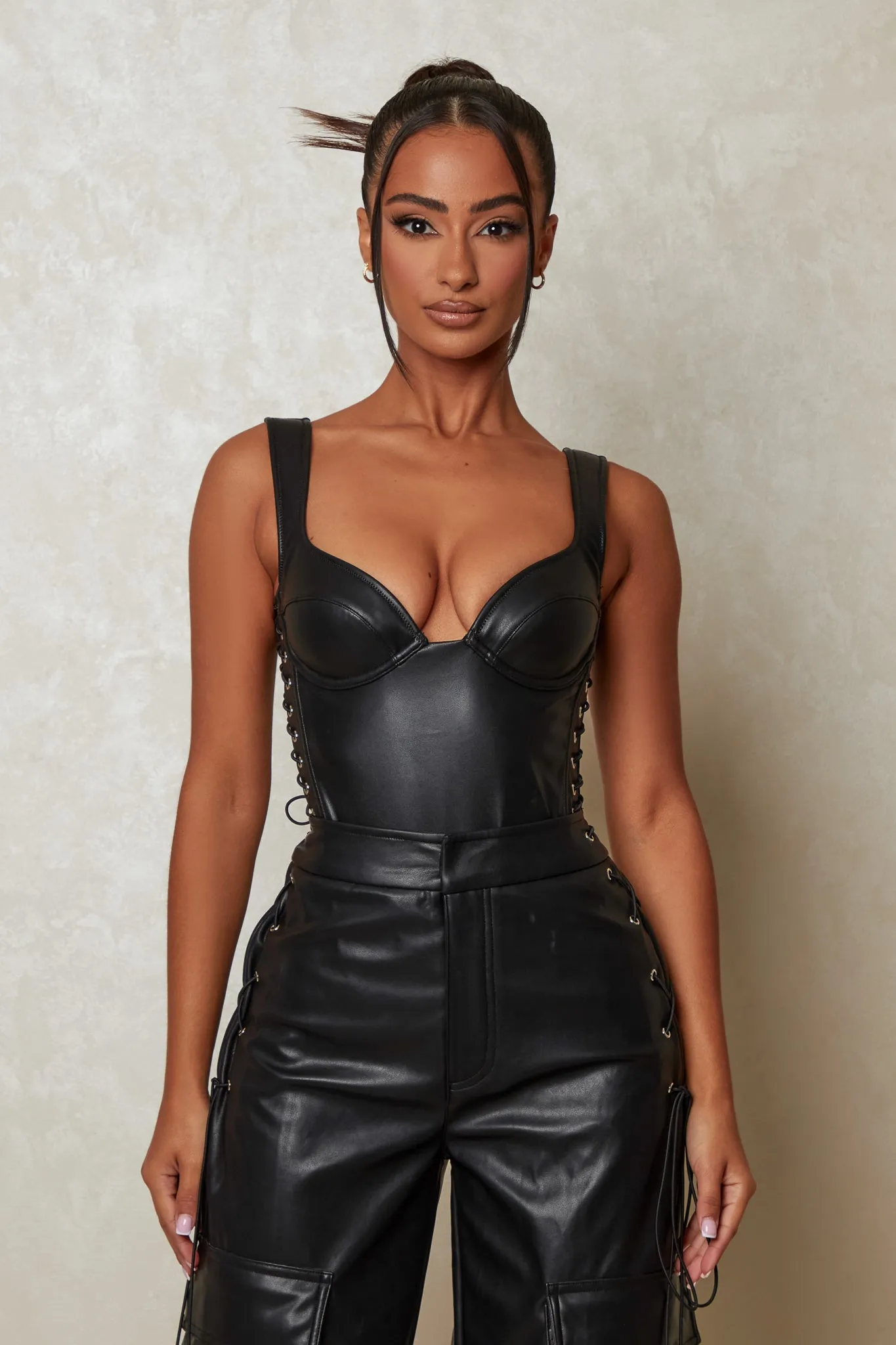 The Laced Bodysuit - Black