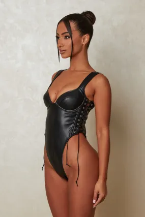 The Laced Bodysuit - Black