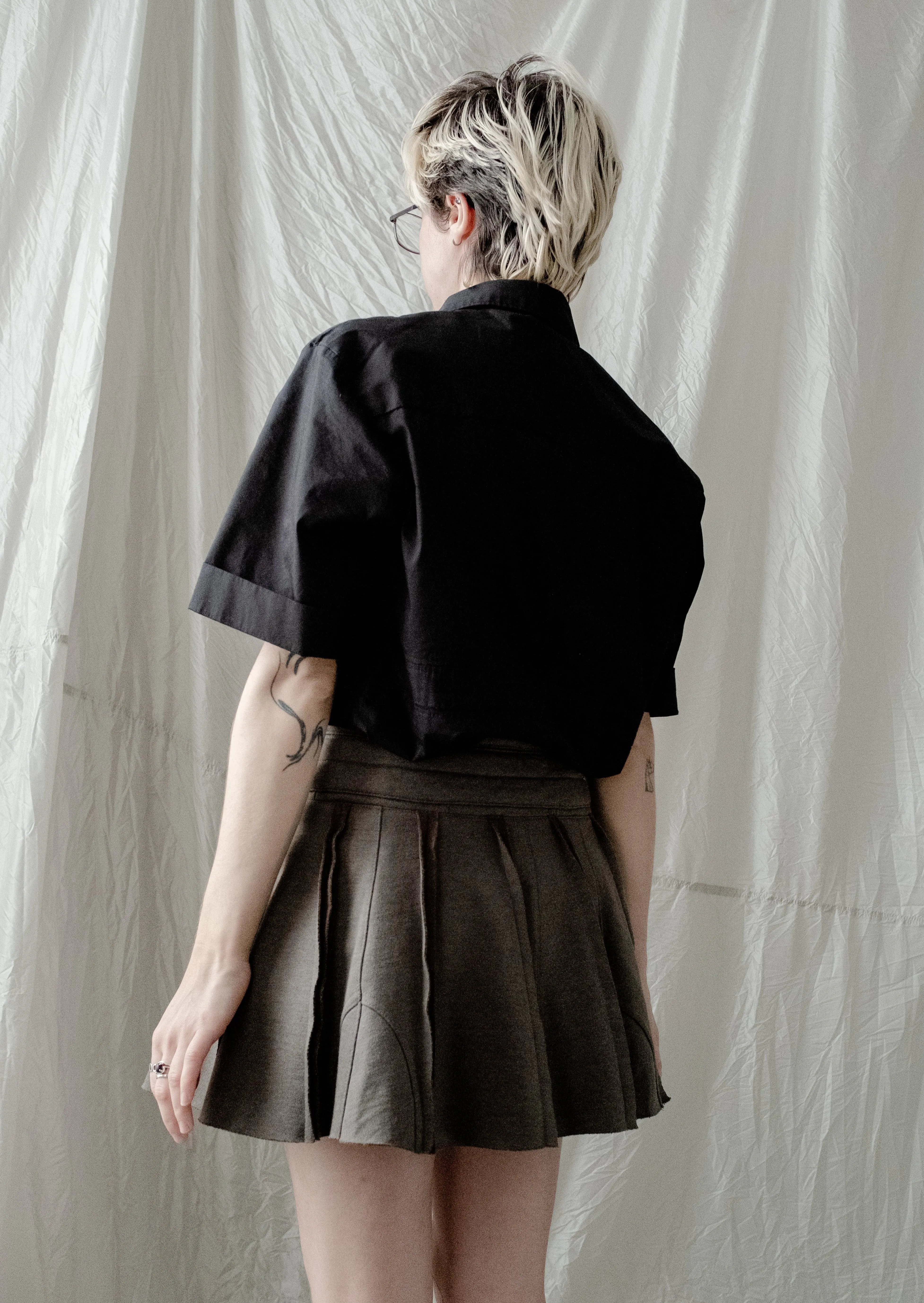 TRANSFORMED WRAP mini sweat skirt