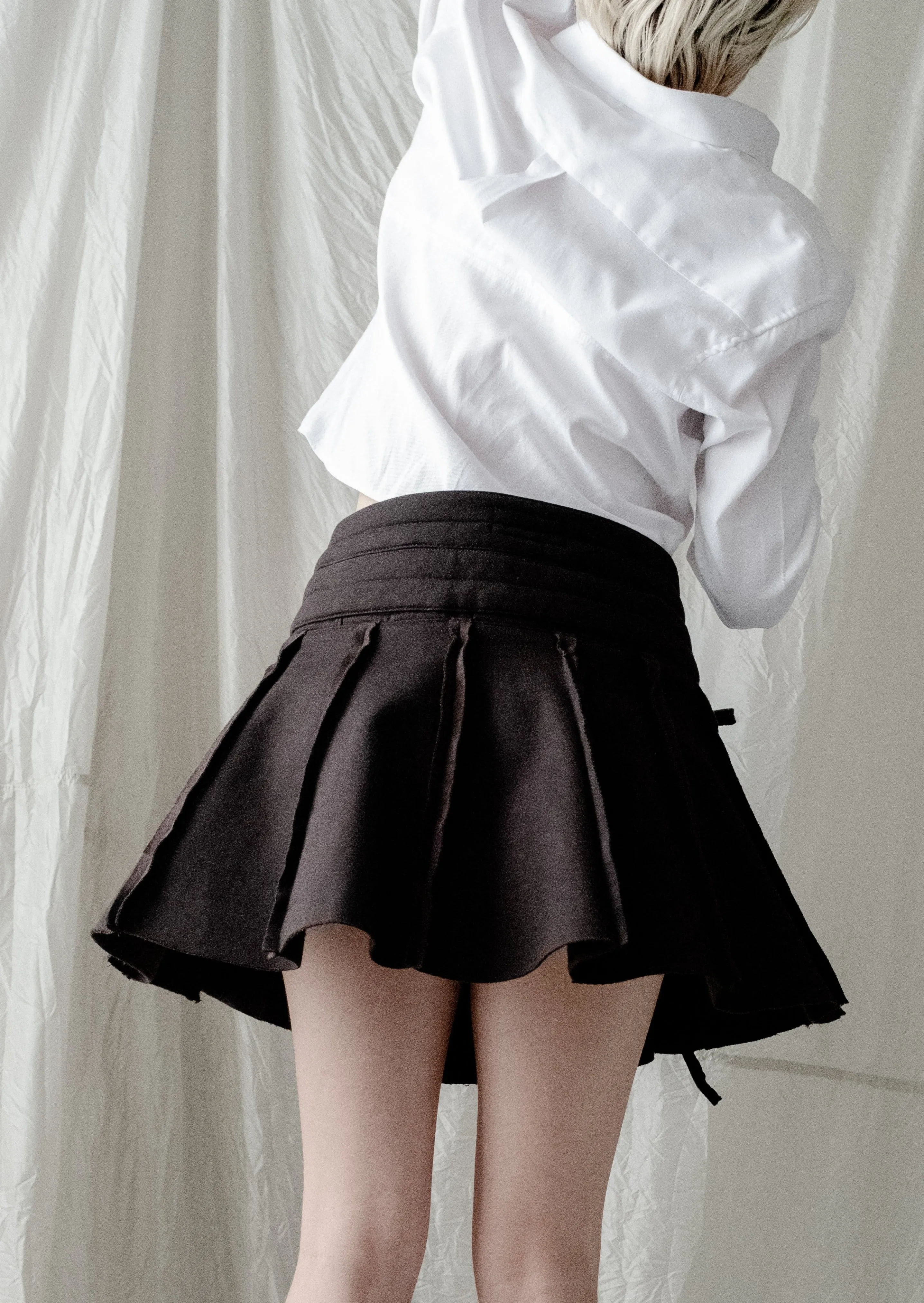 TRANSFORMED WRAP mini sweat skirt