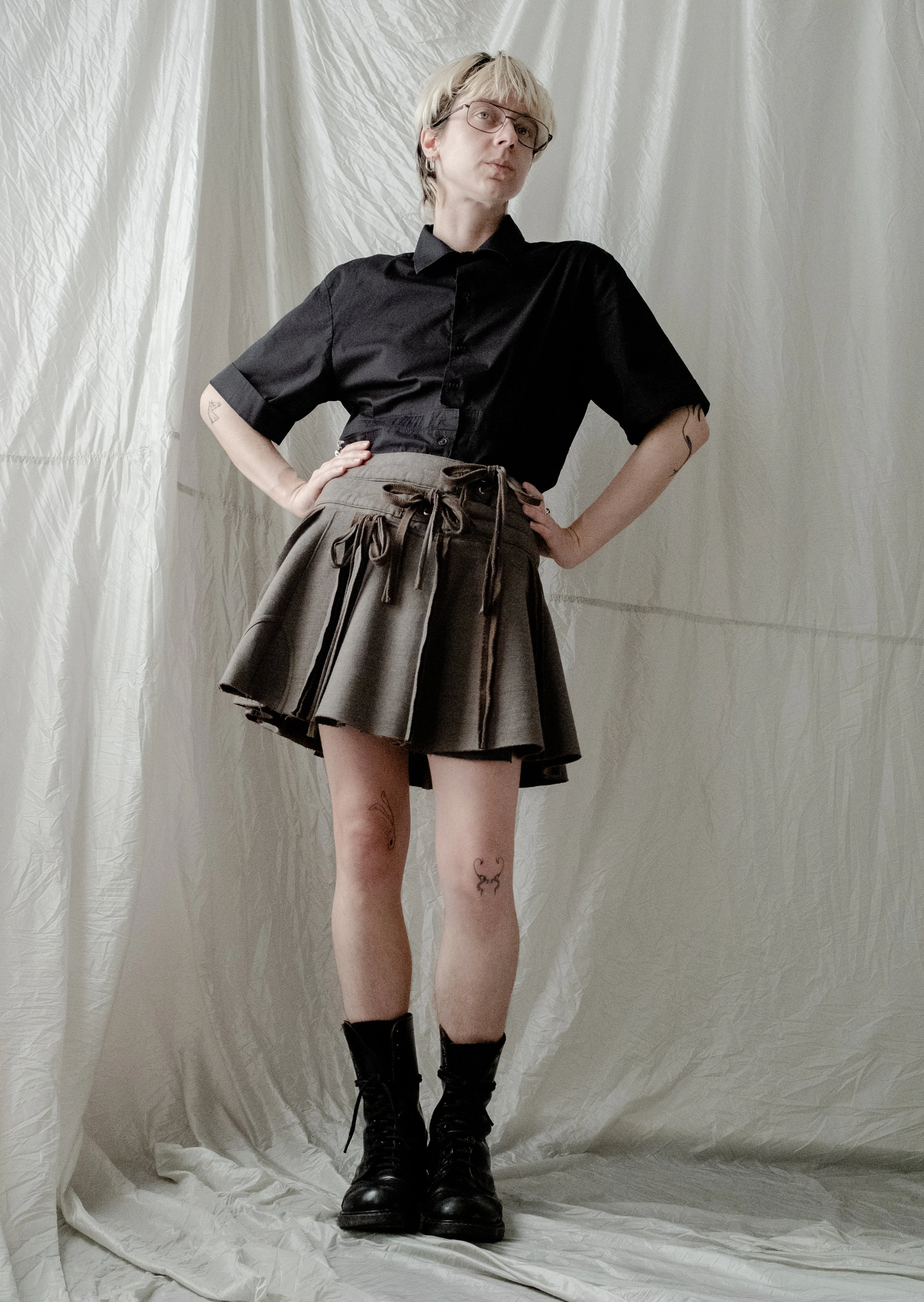 TRANSFORMED WRAP mini sweat skirt
