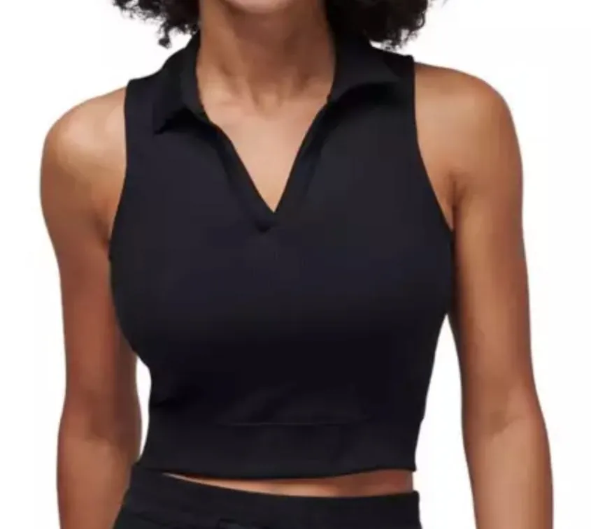 Travis Mathew Movement V Neck Sleeveless Polo Black