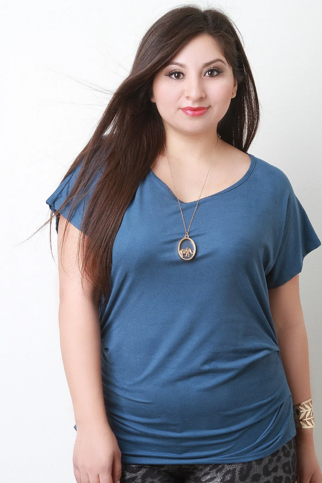 Vegan Suede Short Sleeved Top