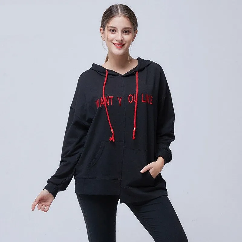 Wjczt Spring Pockets Loose Women's Hoodies Irregular All-match Long-sleeved Female Sweatshirt Fashion Casual Pullover S-XL
