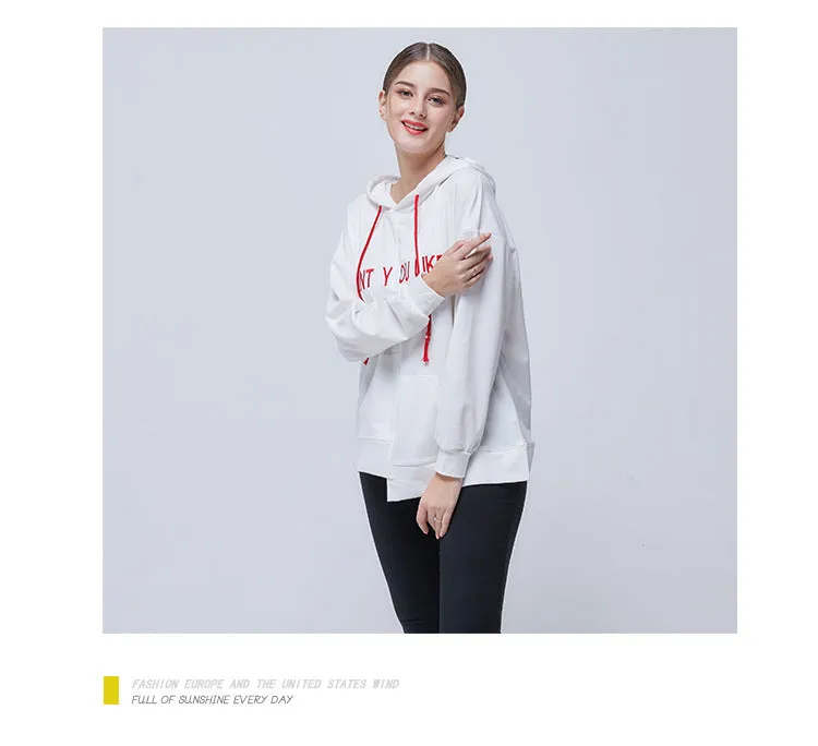 Wjczt Spring Pockets Loose Women's Hoodies Irregular All-match Long-sleeved Female Sweatshirt Fashion Casual Pullover S-XL