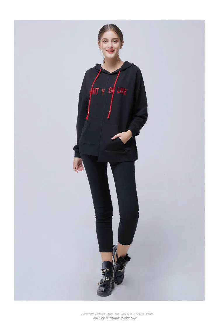 Wjczt Spring Pockets Loose Women's Hoodies Irregular All-match Long-sleeved Female Sweatshirt Fashion Casual Pullover S-XL