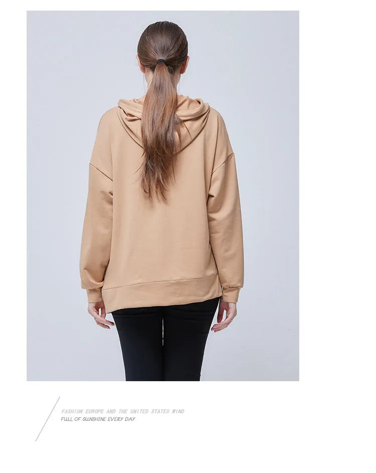 Wjczt Spring Pockets Loose Women's Hoodies Irregular All-match Long-sleeved Female Sweatshirt Fashion Casual Pullover S-XL