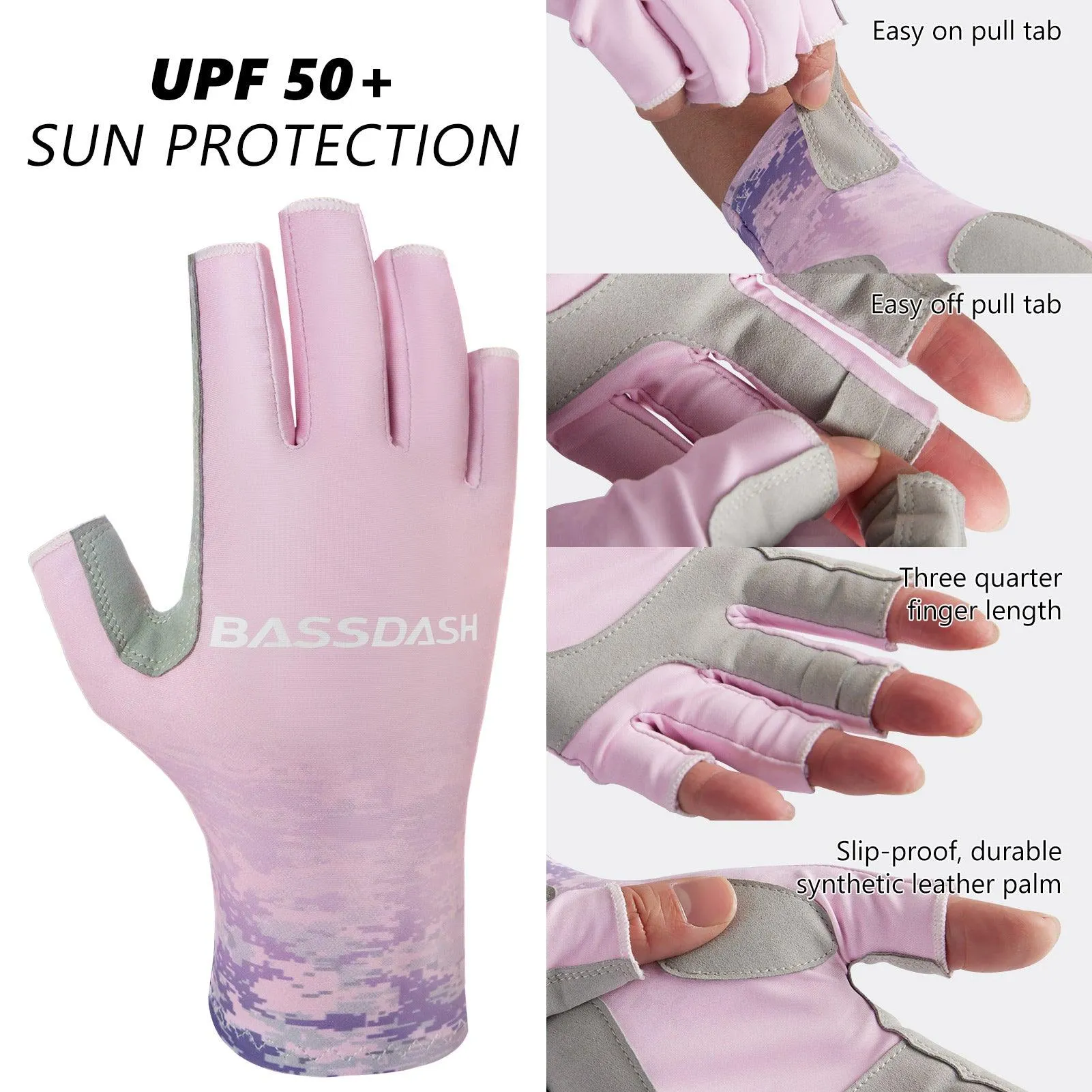 Women’s UPF 50  Fingerless Fishing Gloves