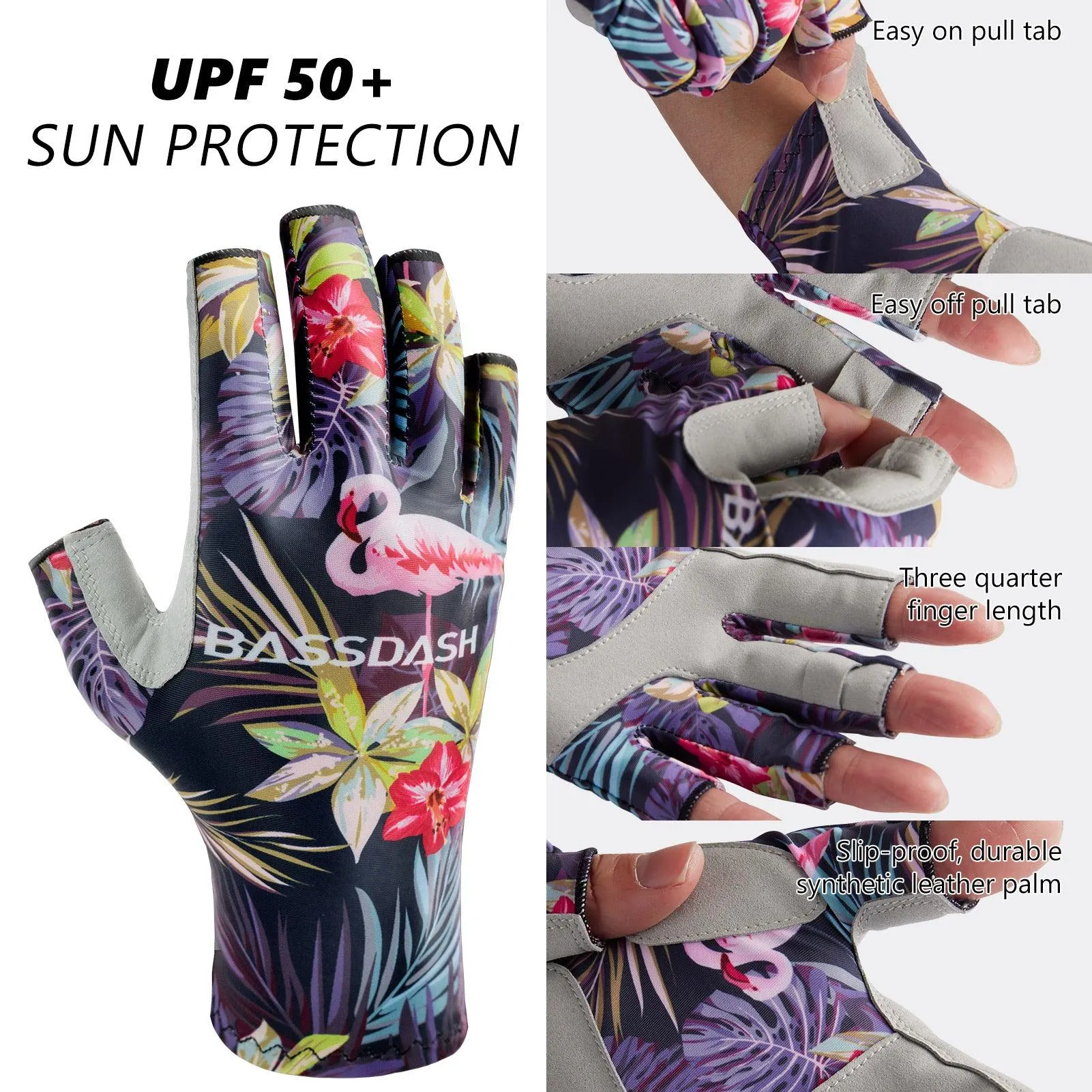Women’s UPF 50  Fingerless Fishing Gloves