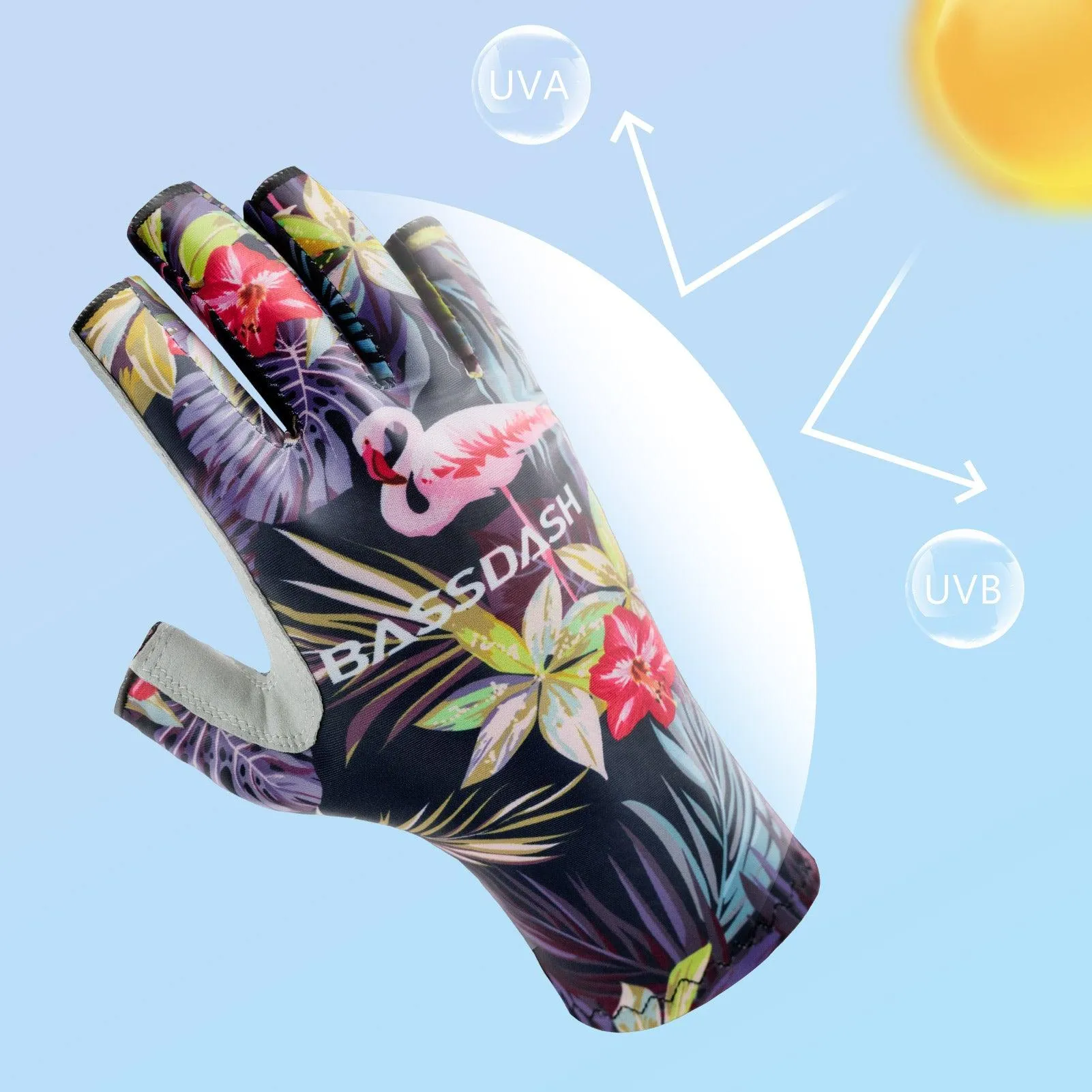 Women’s UPF 50  Fingerless Fishing Gloves