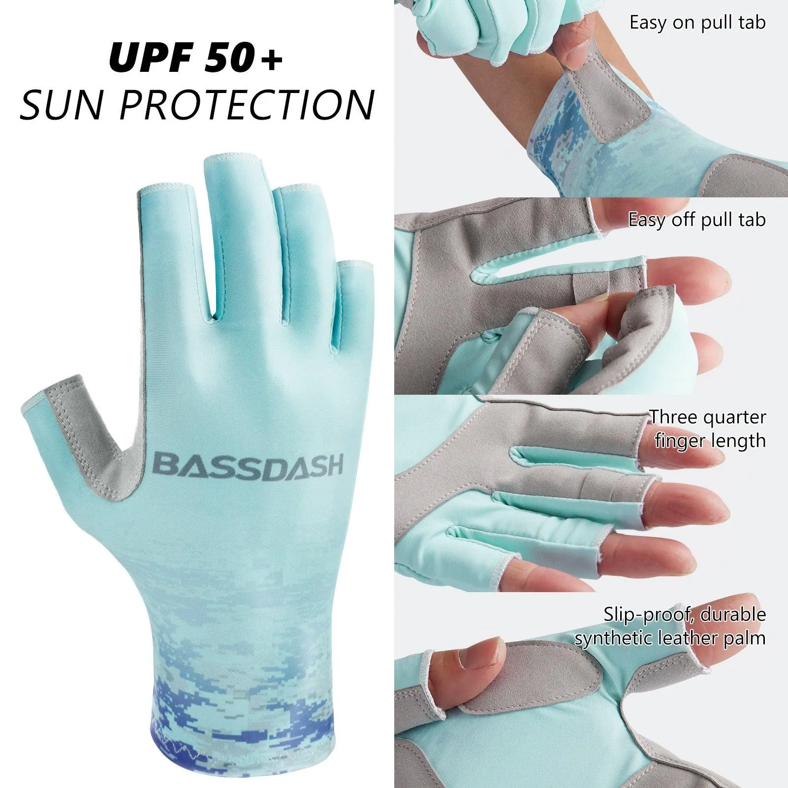 Women’s UPF 50  Fingerless Fishing Gloves