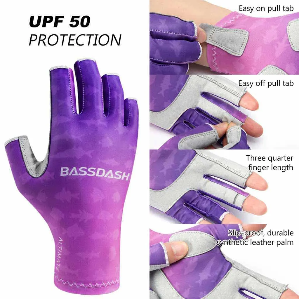 Women’s UPF 50  Fingerless Fishing Gloves
