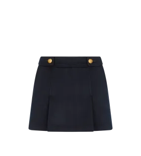 Wool And Cashmere Blend Pleated Mini Skirt