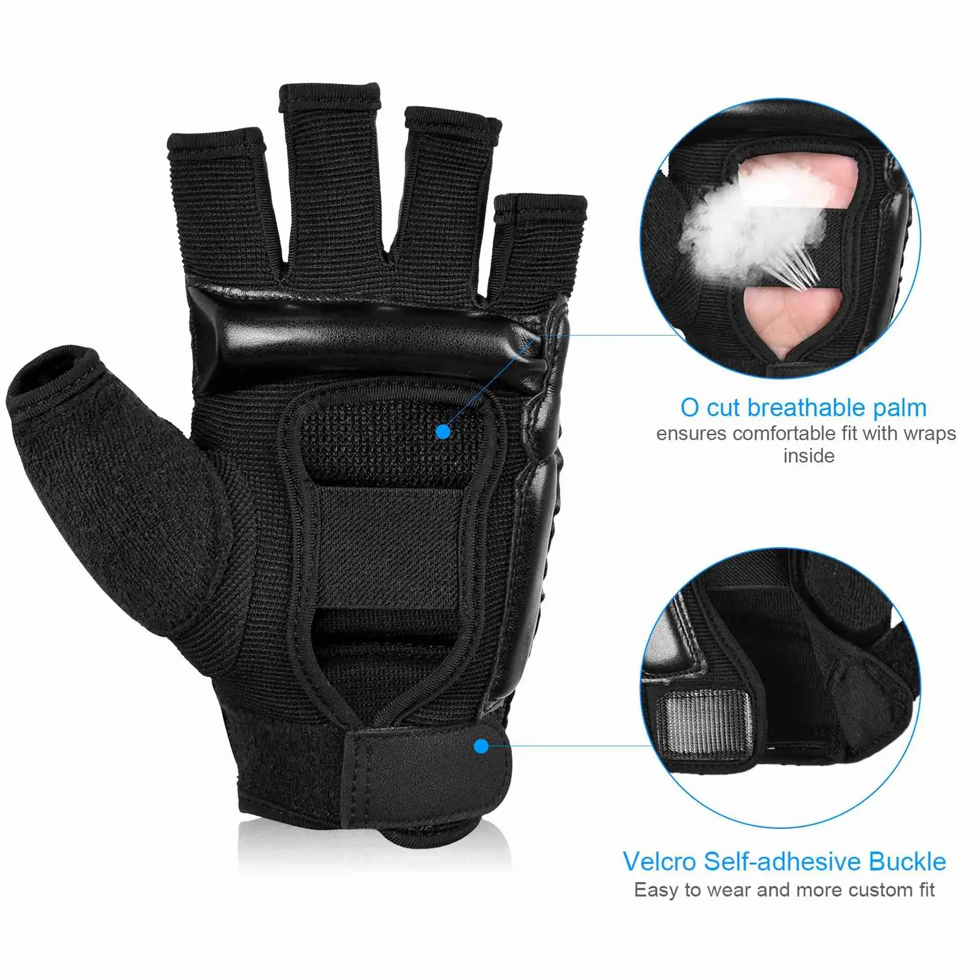 Xinluying Punch Bag Taekwondo Karate Gloves for Sparring Martial Arts Boxing Training Fingerless Women Kids