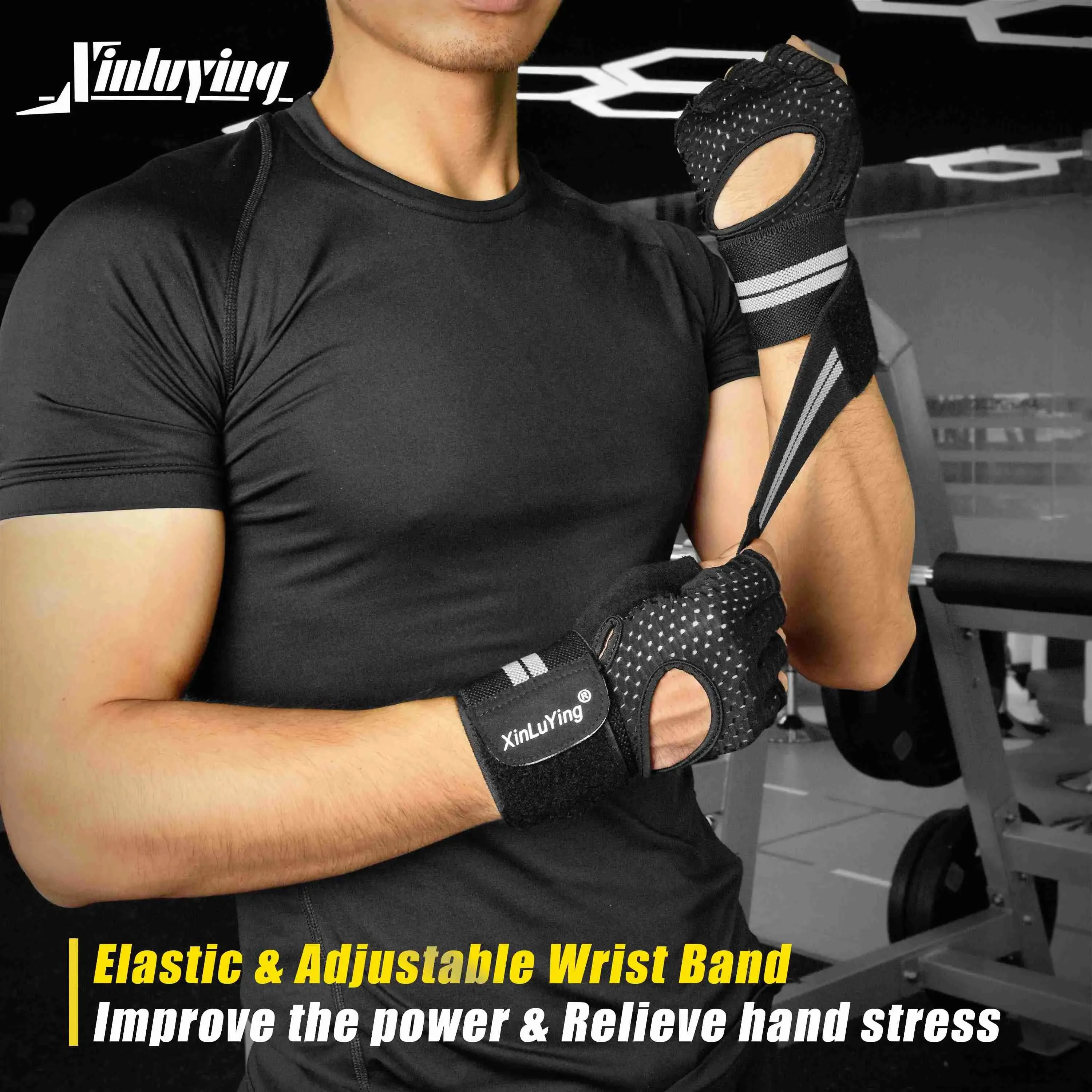 Xinluying Workout Gloves for Men Women - Gym Training Gloves for Fitness Exercise Weight Lifting Crossfit Bodybuilding