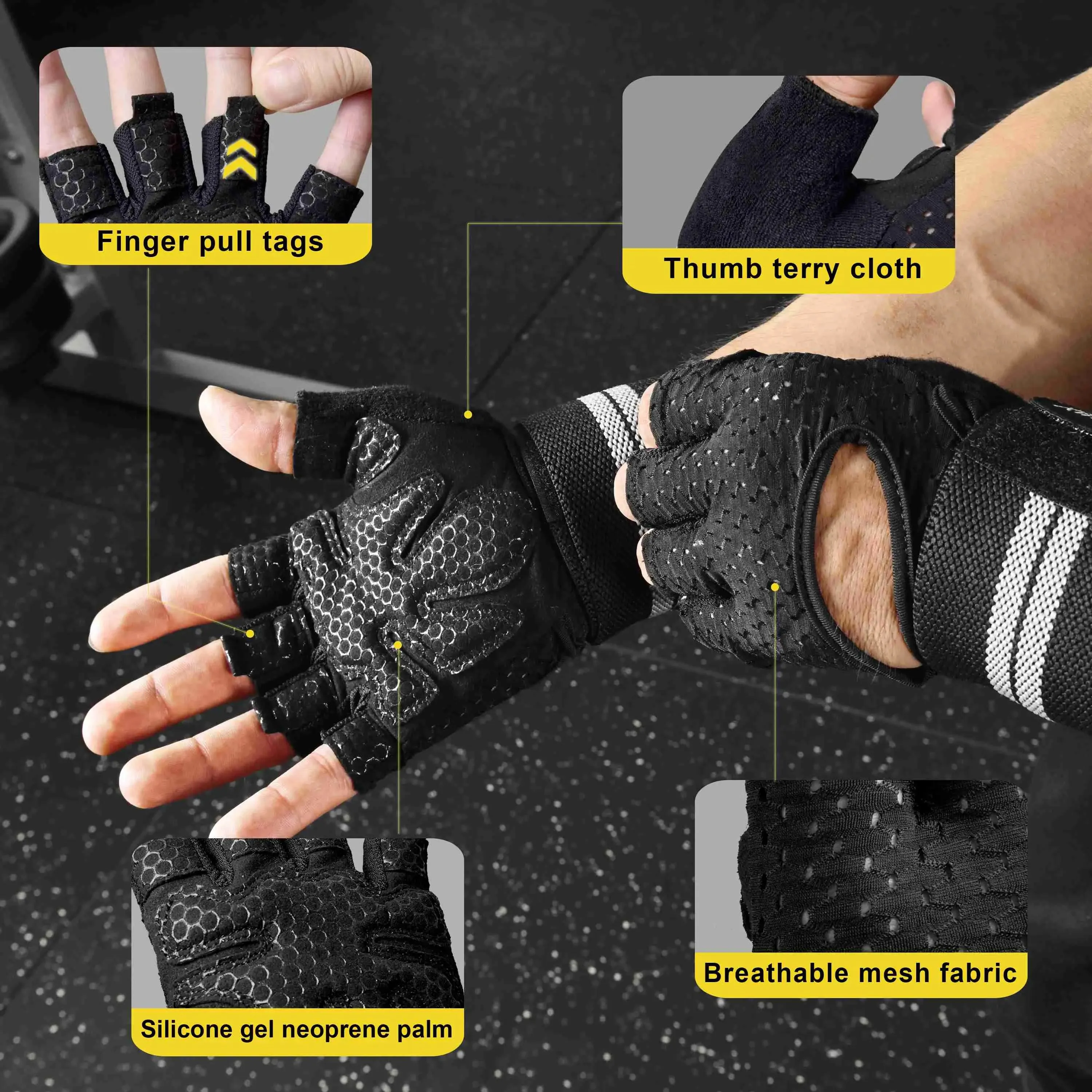 Xinluying Workout Gloves for Men Women - Gym Training Gloves for Fitness Exercise Weight Lifting Crossfit Bodybuilding