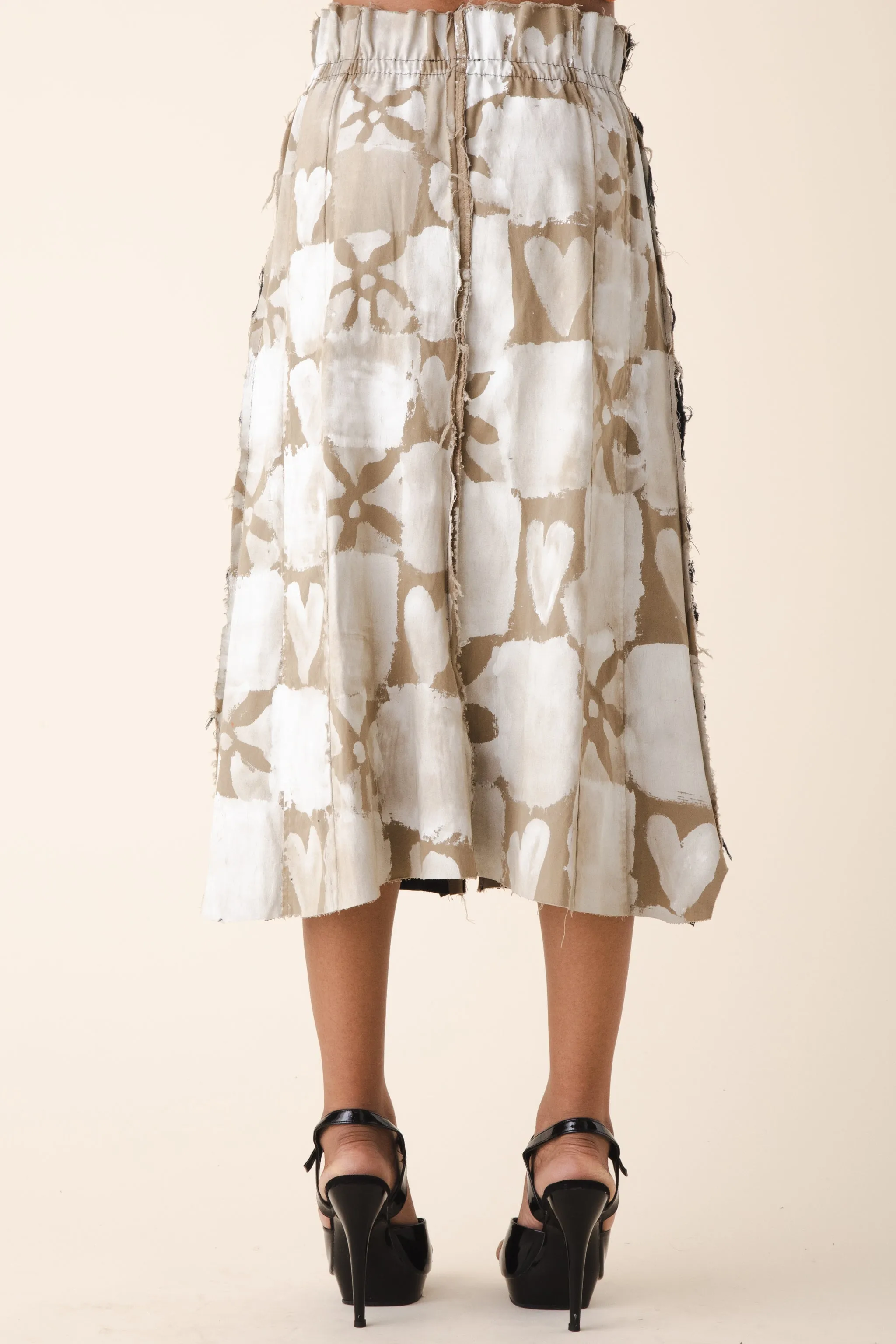 Yasmin Two-Tone Painted Check Maxi Skirt